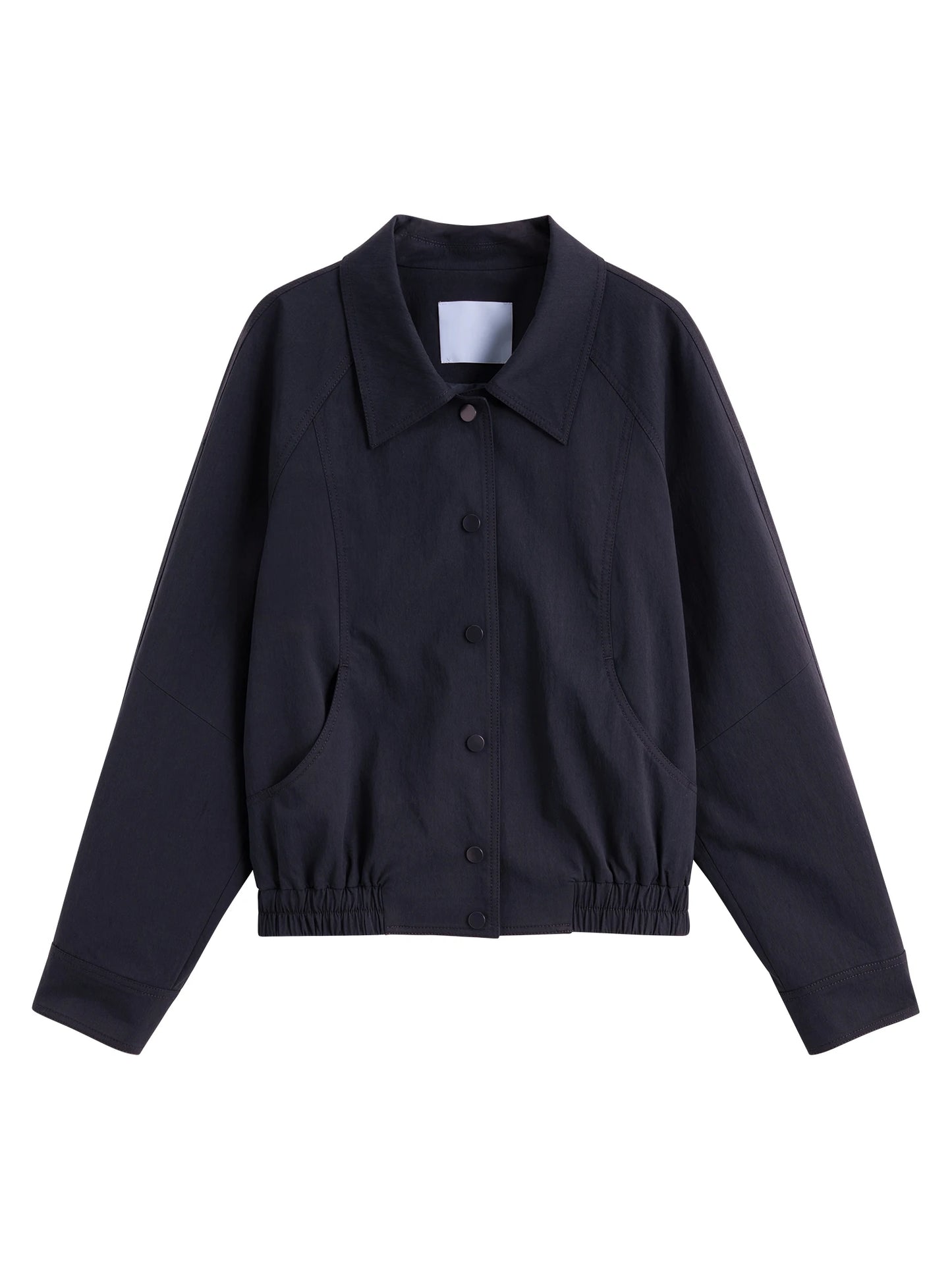 Navy Button Front Short Jacket