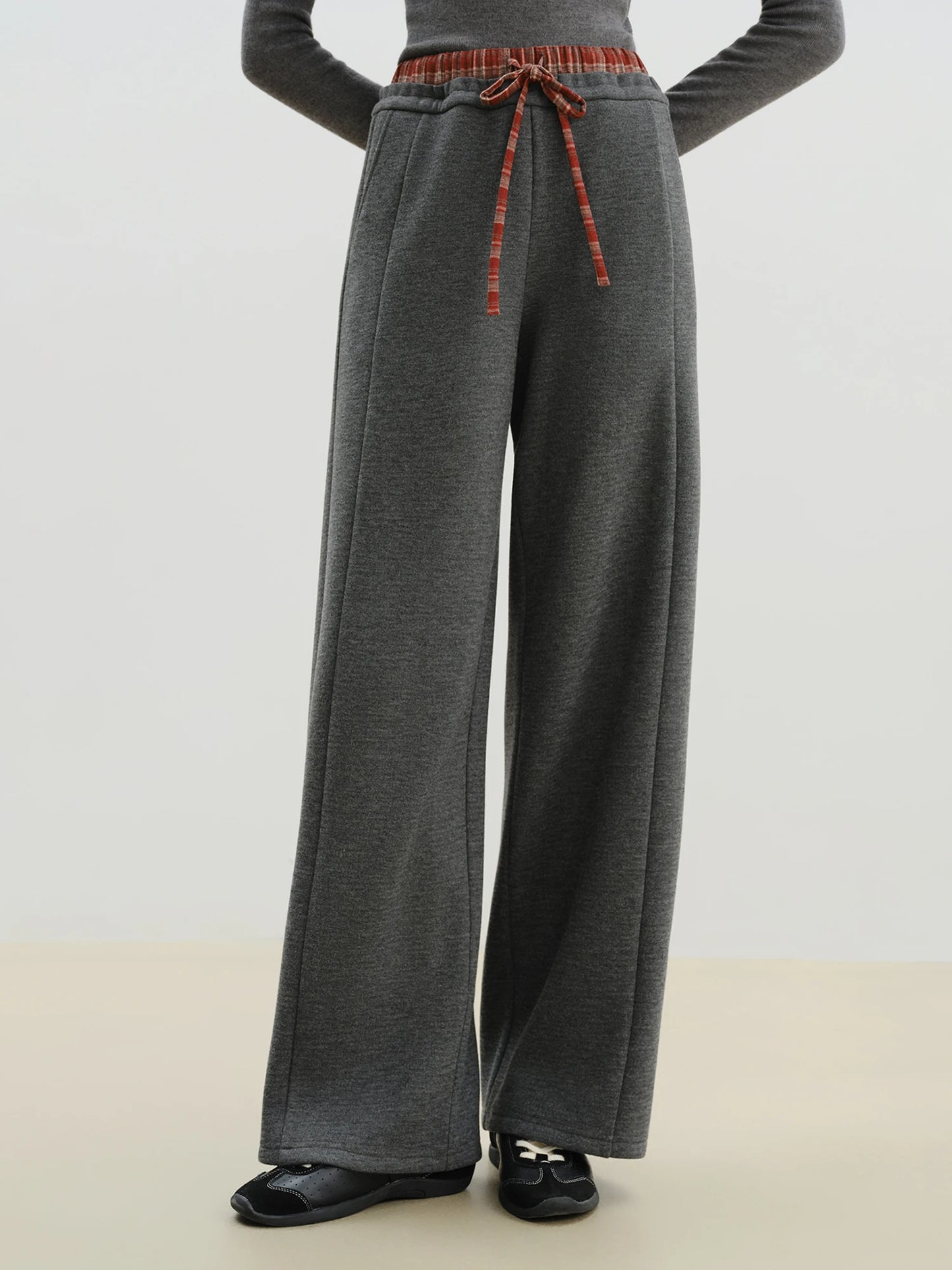 Plaid Patchwork Wide Leg Set