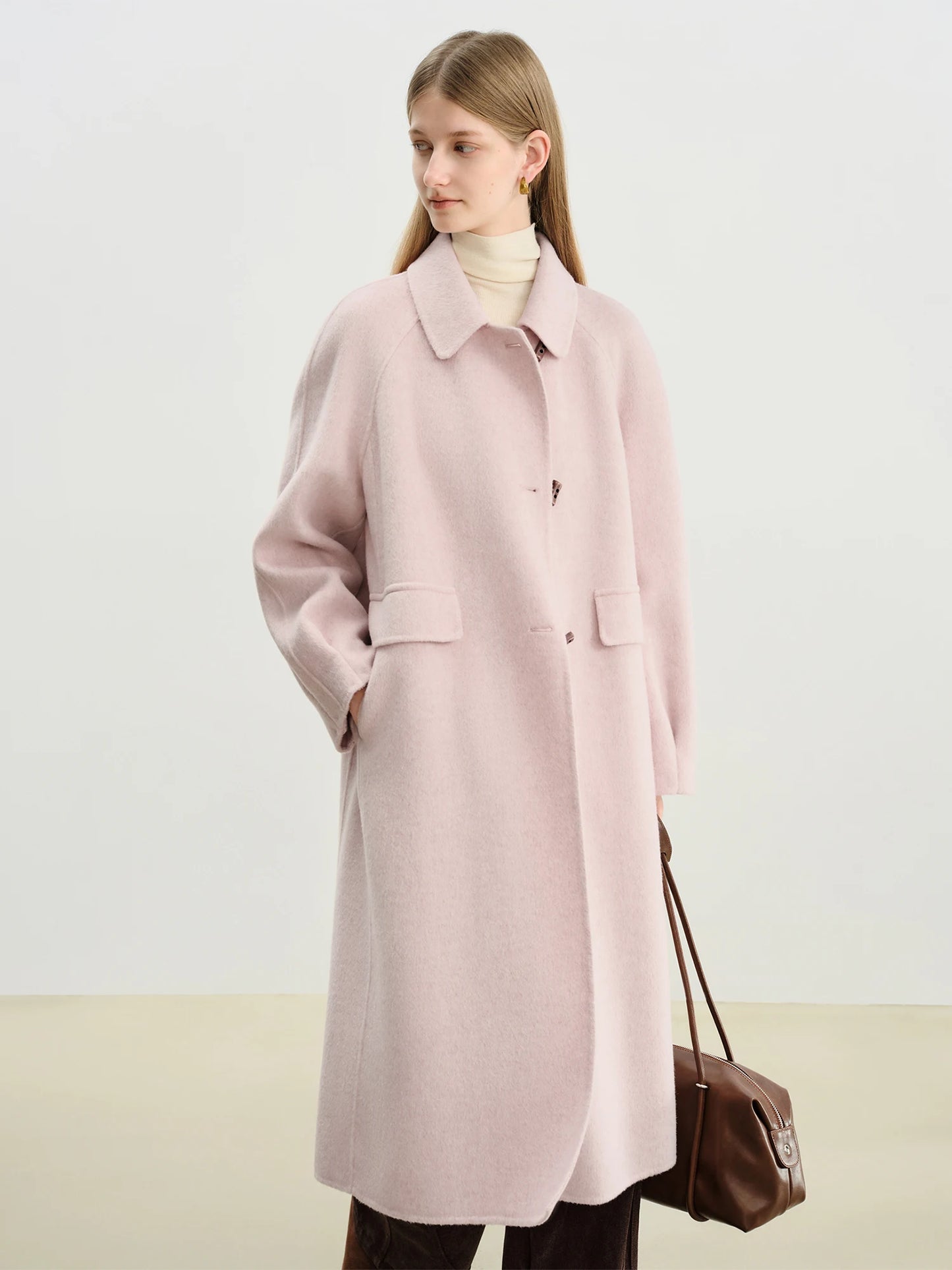 Pink Wool Trench Coat