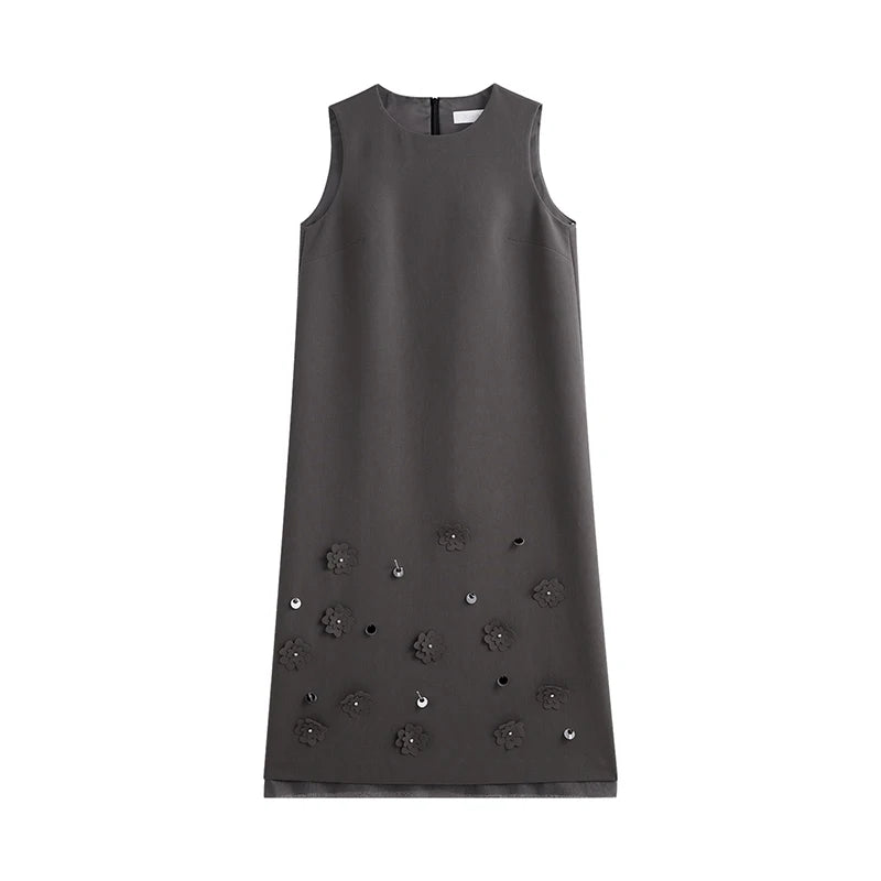 Charcoal Blazer Embellished Skirt Set