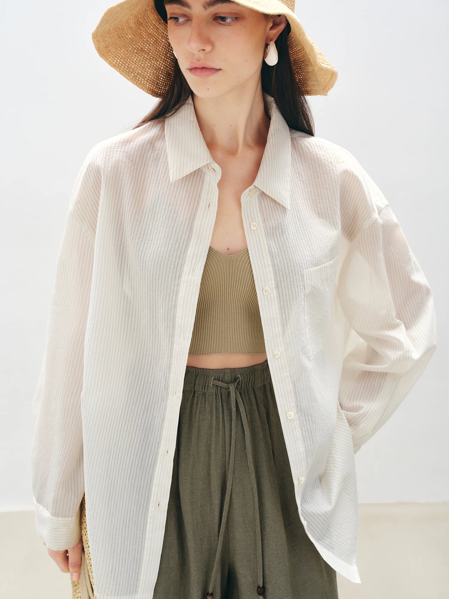 Ivory Long Sleeve Button Shirt