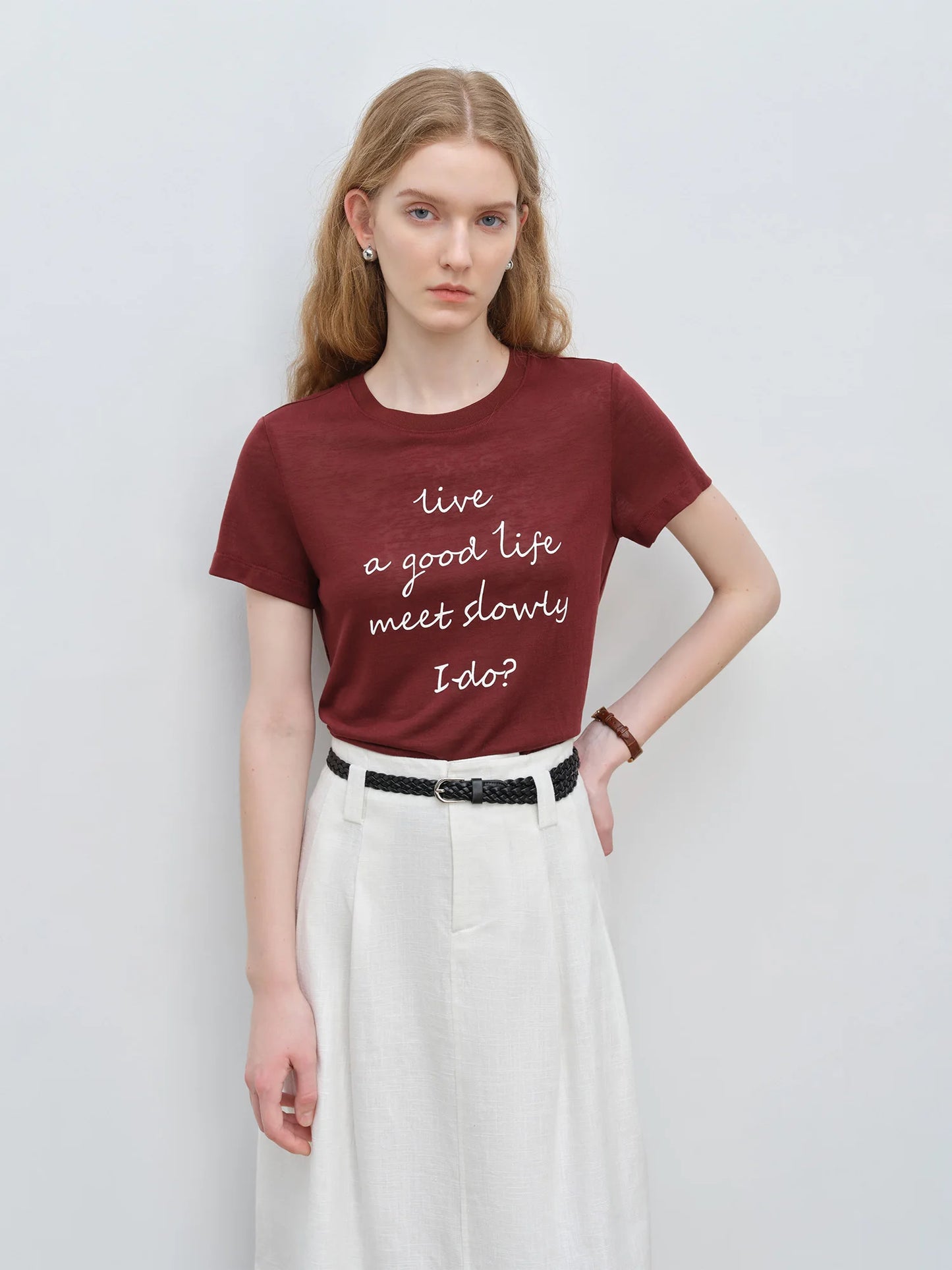 Burgundy Script Graphic Tee