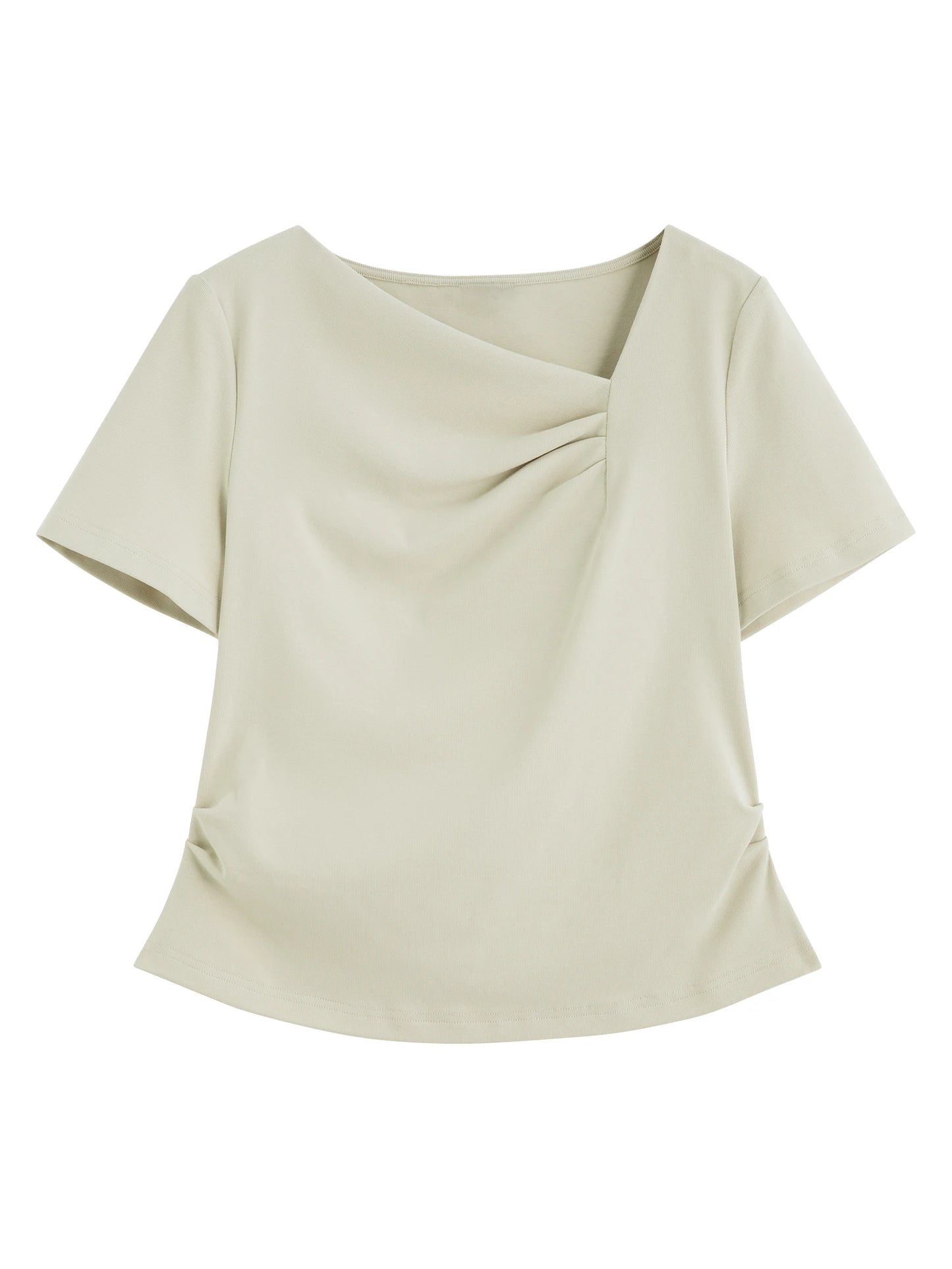 Mint Asymmetric Ruched Tee