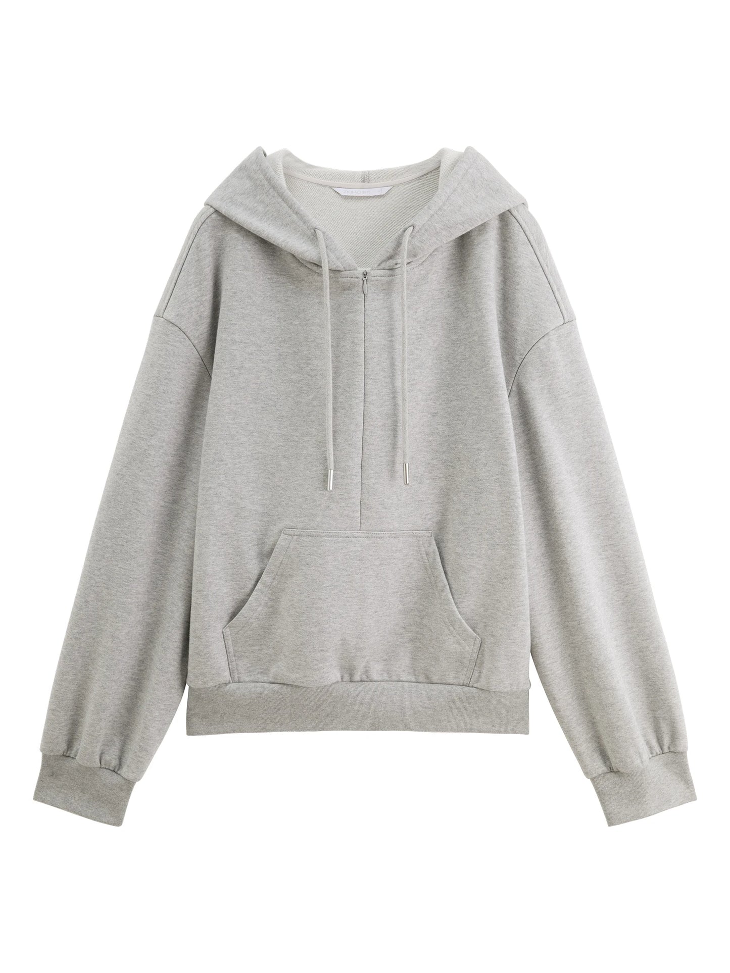 Brown Layered Collar Hooded Sweatshirt
