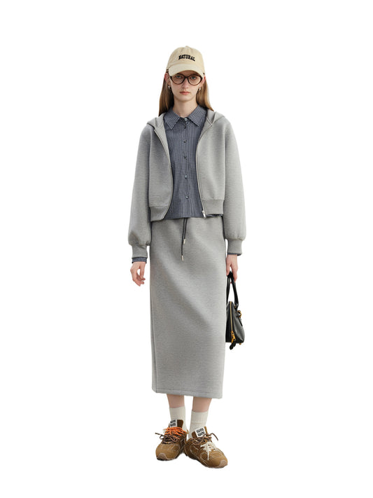 Hooded Jacket Skirt Set