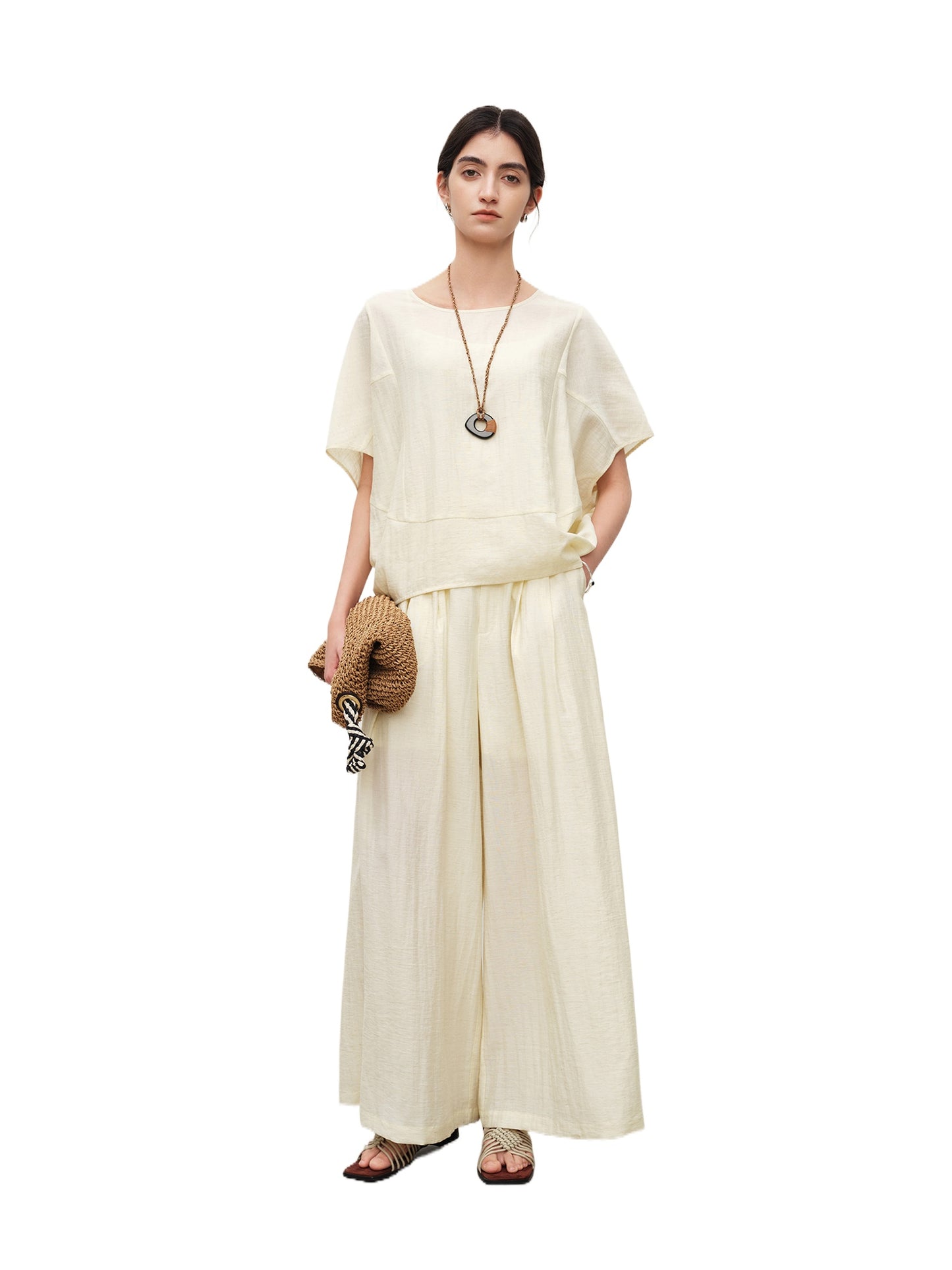 Batwing Shirt Wide Leg Set