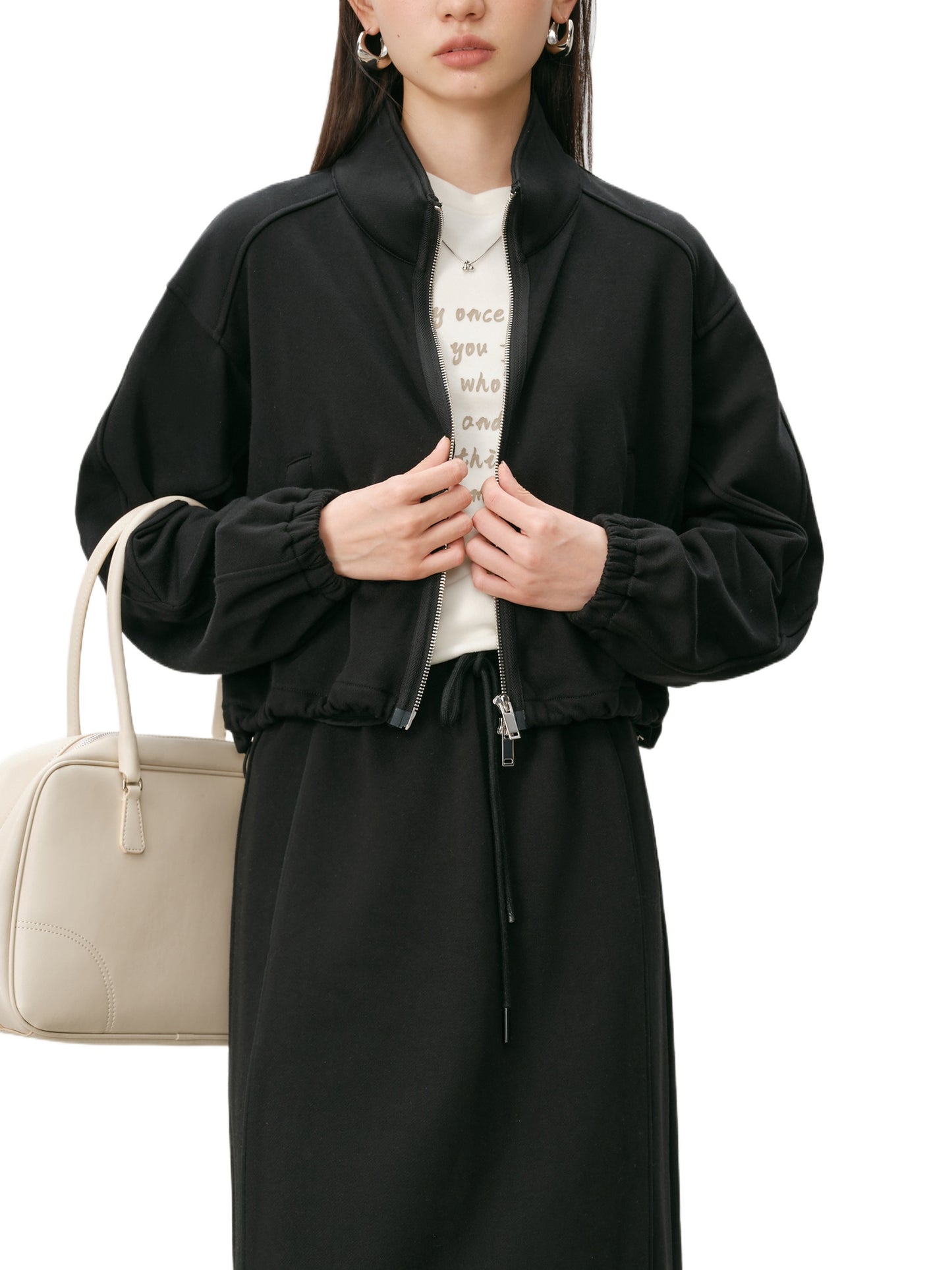 Cropped Hoodie Skirt Set