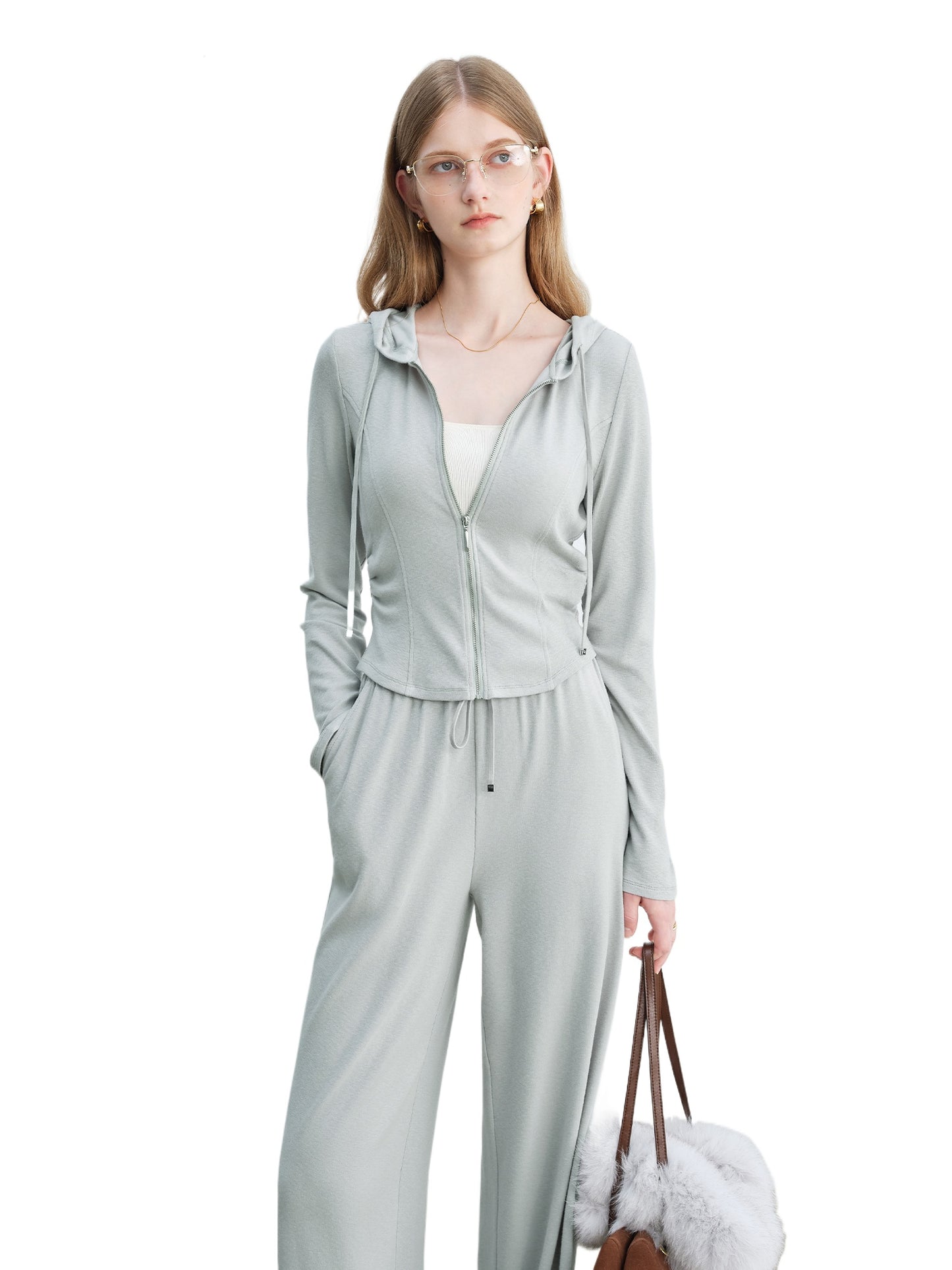 Hooded Sweatshirt Wide Leg Set