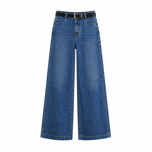 White Front Seam Straight Jeans
