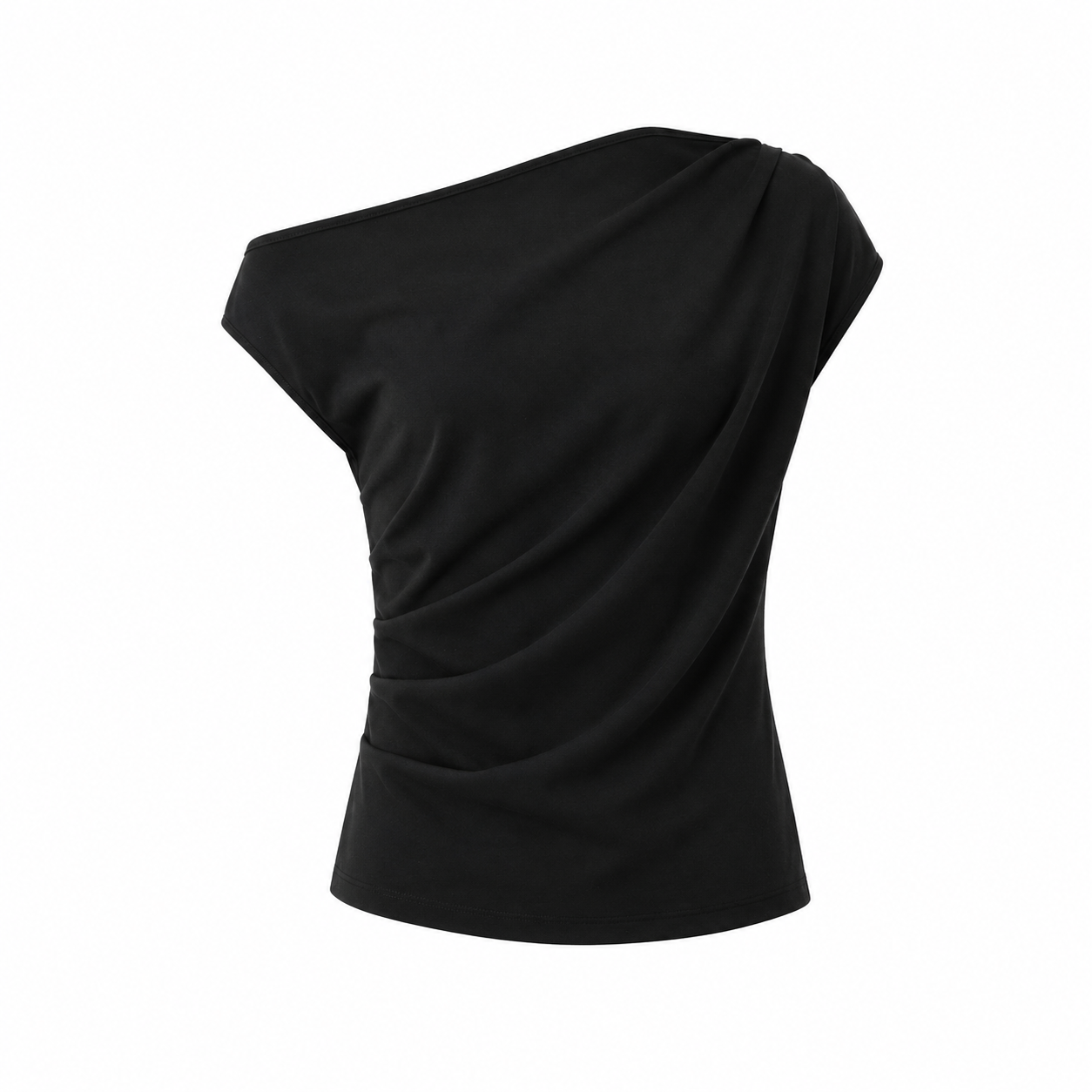 Rust Draped One Shoulder Top