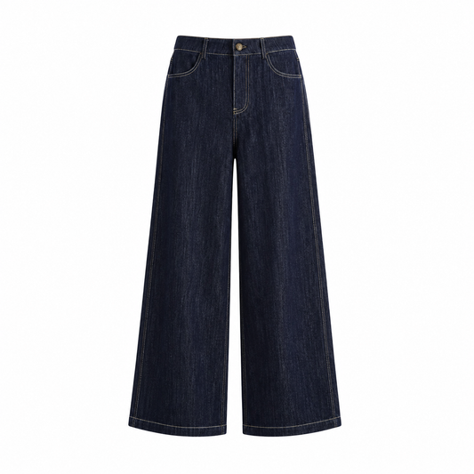 White Cropped Straight Pants