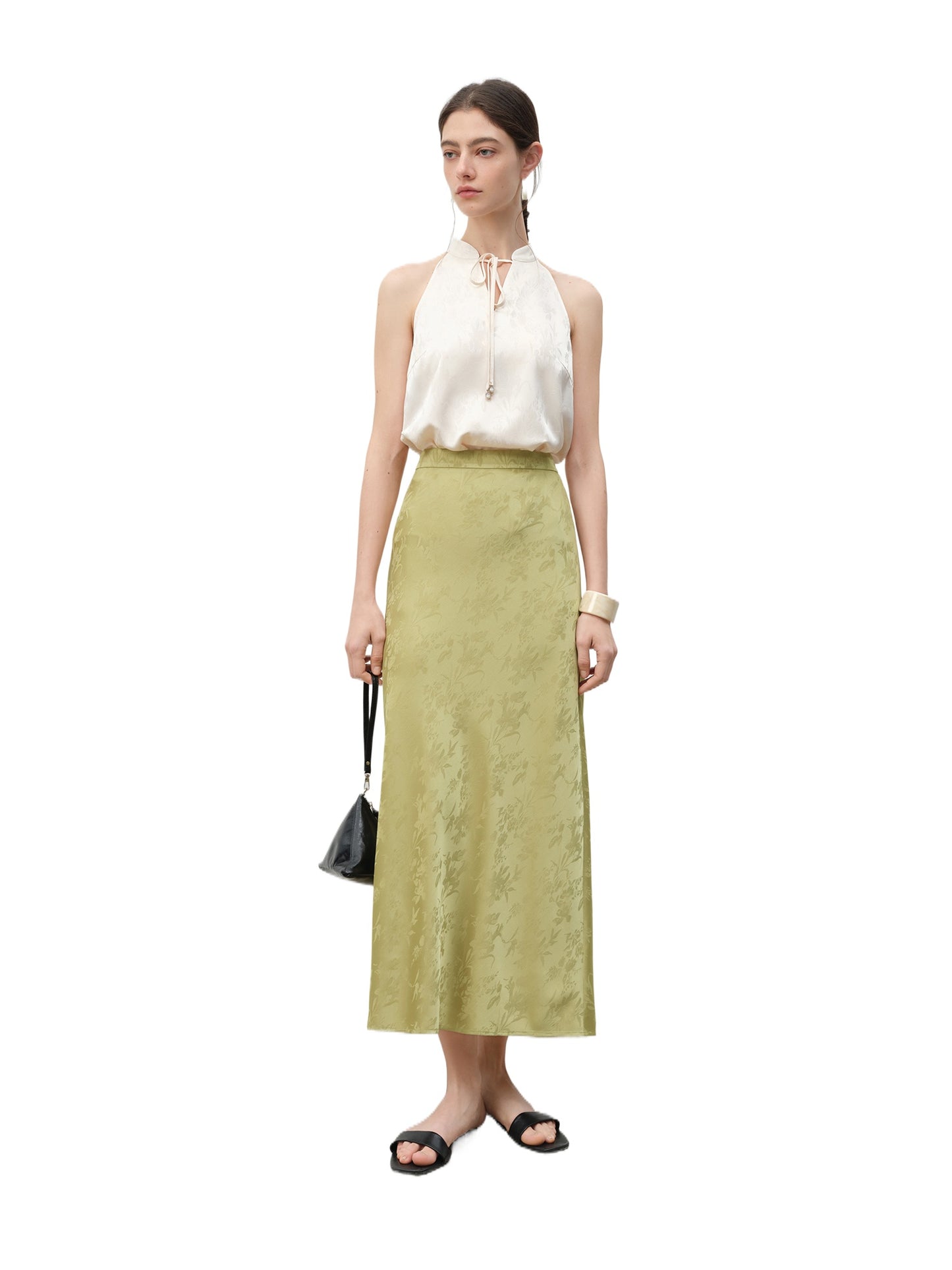 Sleeveless Halter Skirt Set
