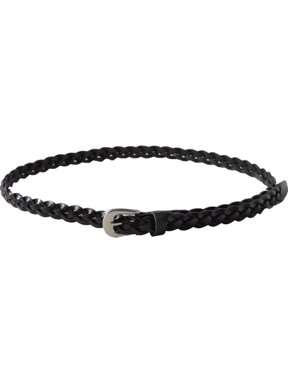 Braided Leather Buckle Belt