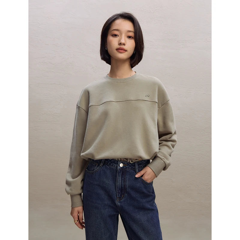Ivory Drawstring Hem Sweatshirt