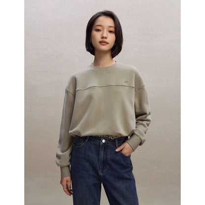 Ivory Drawstring Hem Sweatshirt