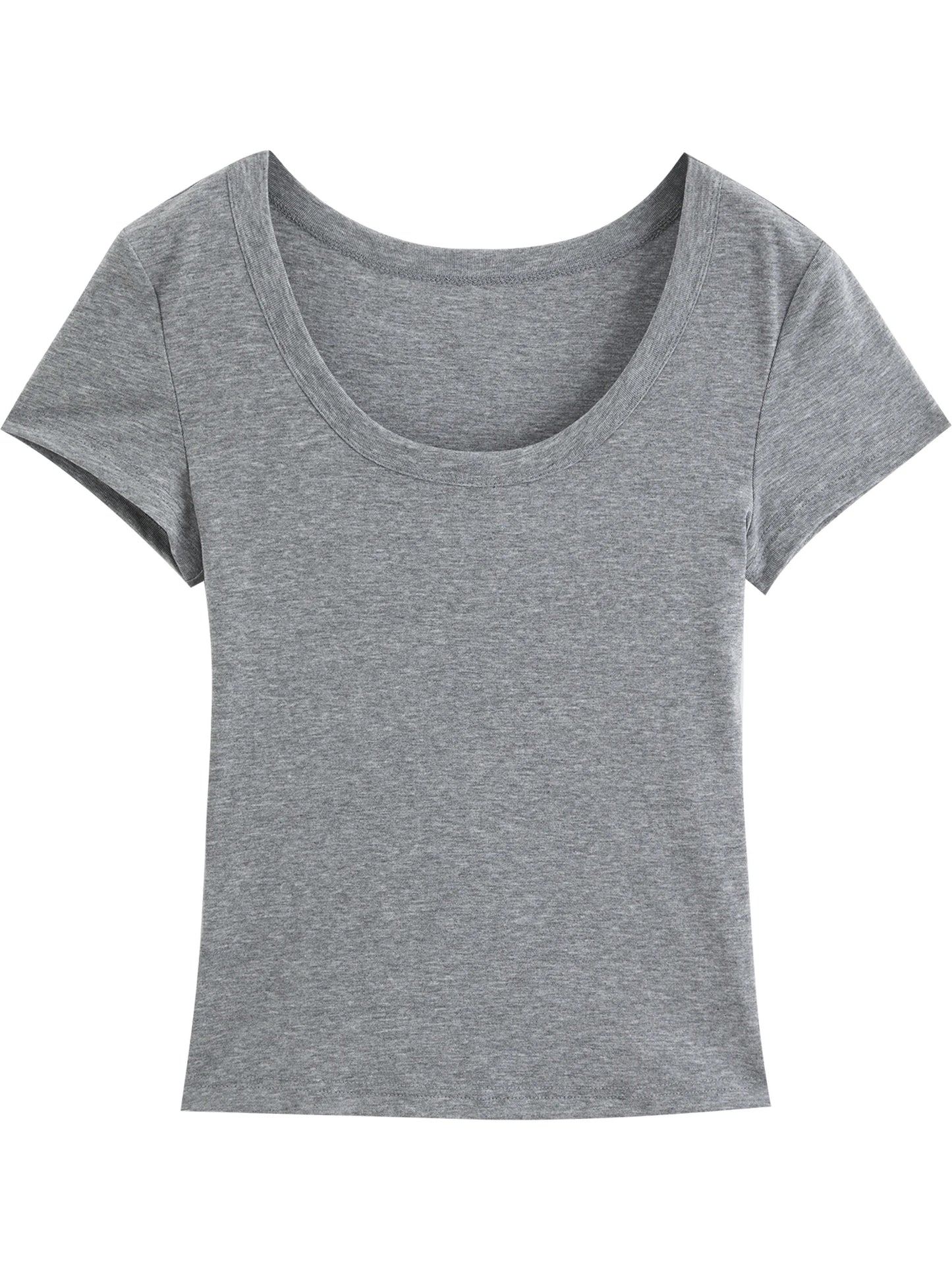 Pale Blue U-Neck Slim Tee