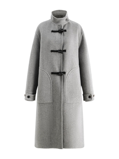 Camel Horn Button Stand Coat