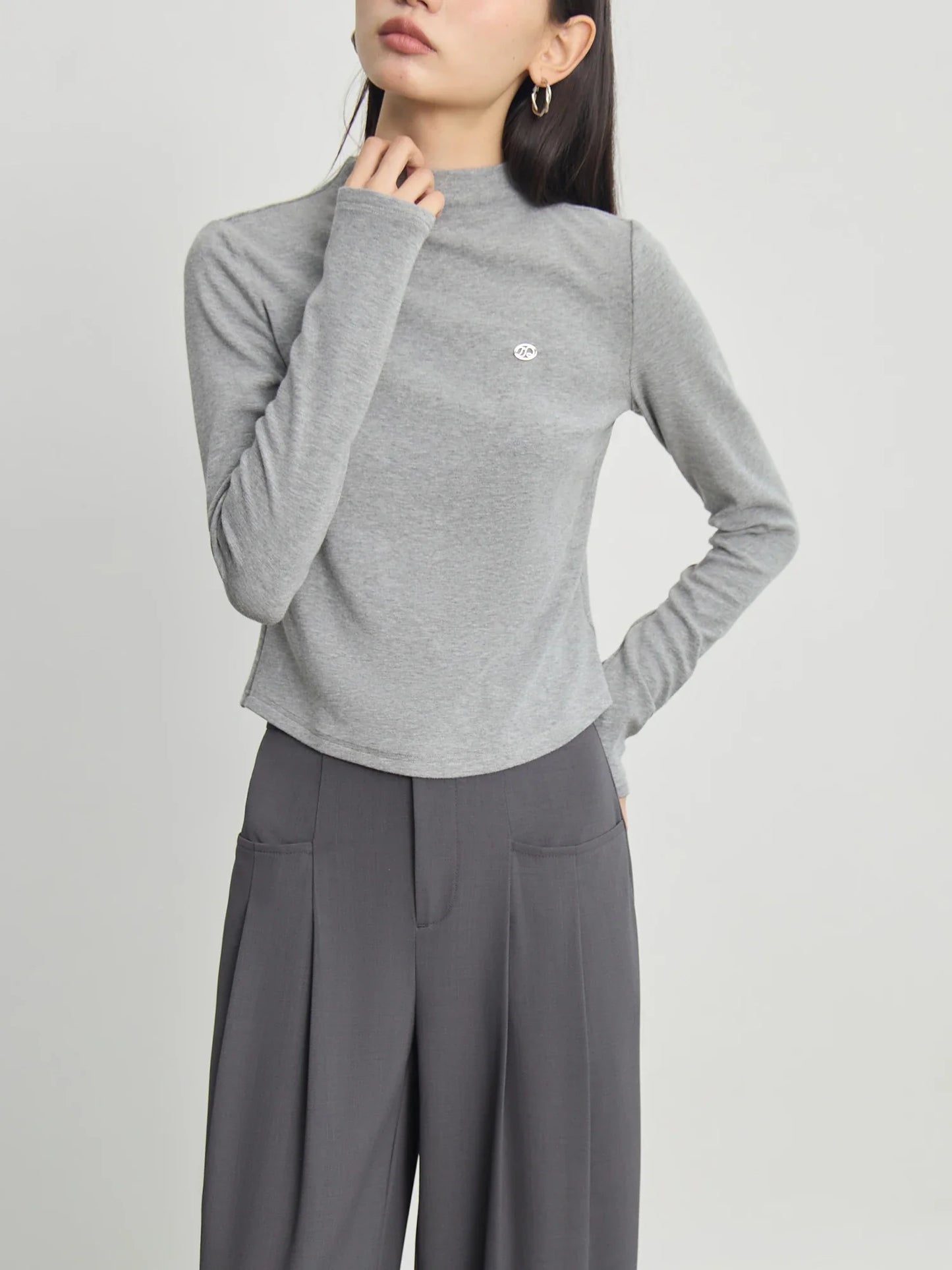 Ivory Mock Neck Knit Top