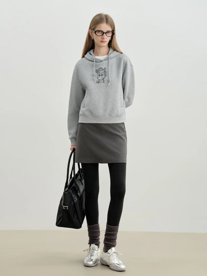 Gray Graphic Pullover Hoodie