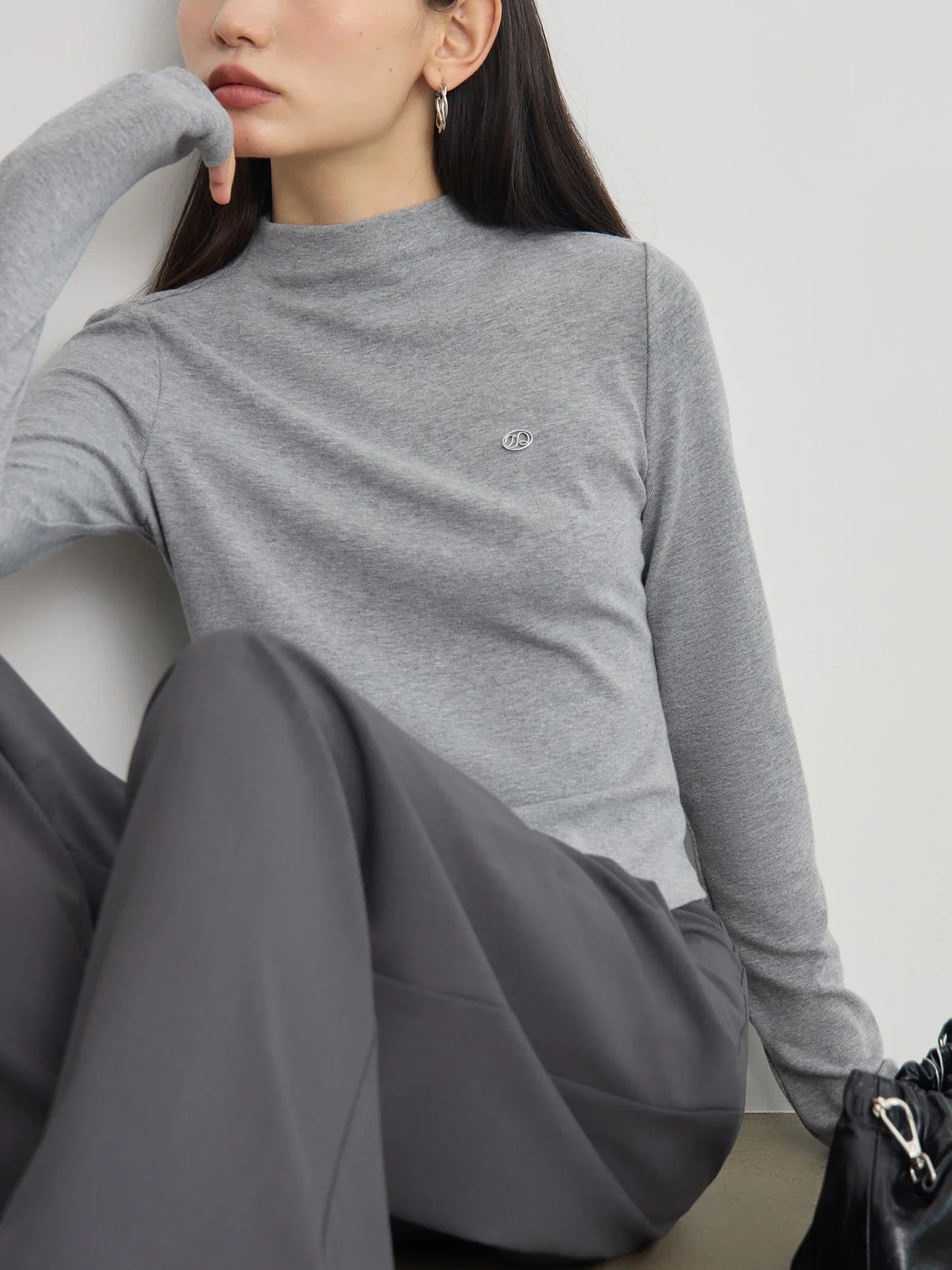 Ivory Mock Neck Knit Top