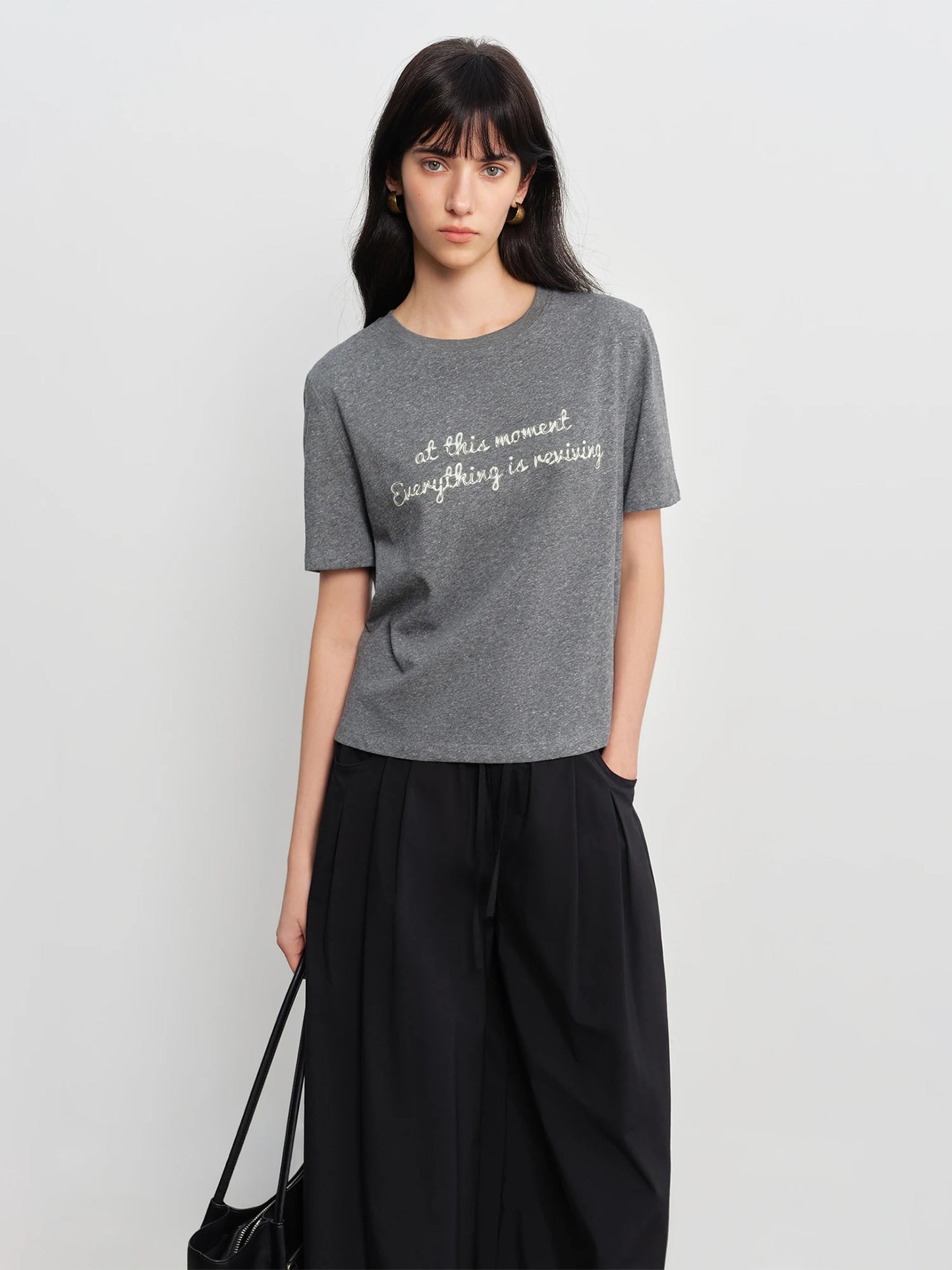 White Red Letter Graphic Tee