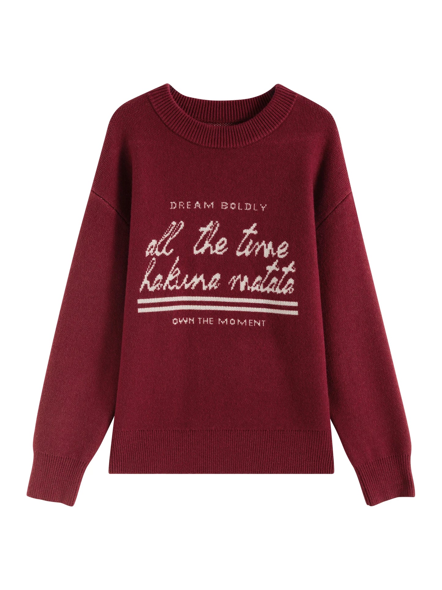 Red Graphic Crew Neck Sweater