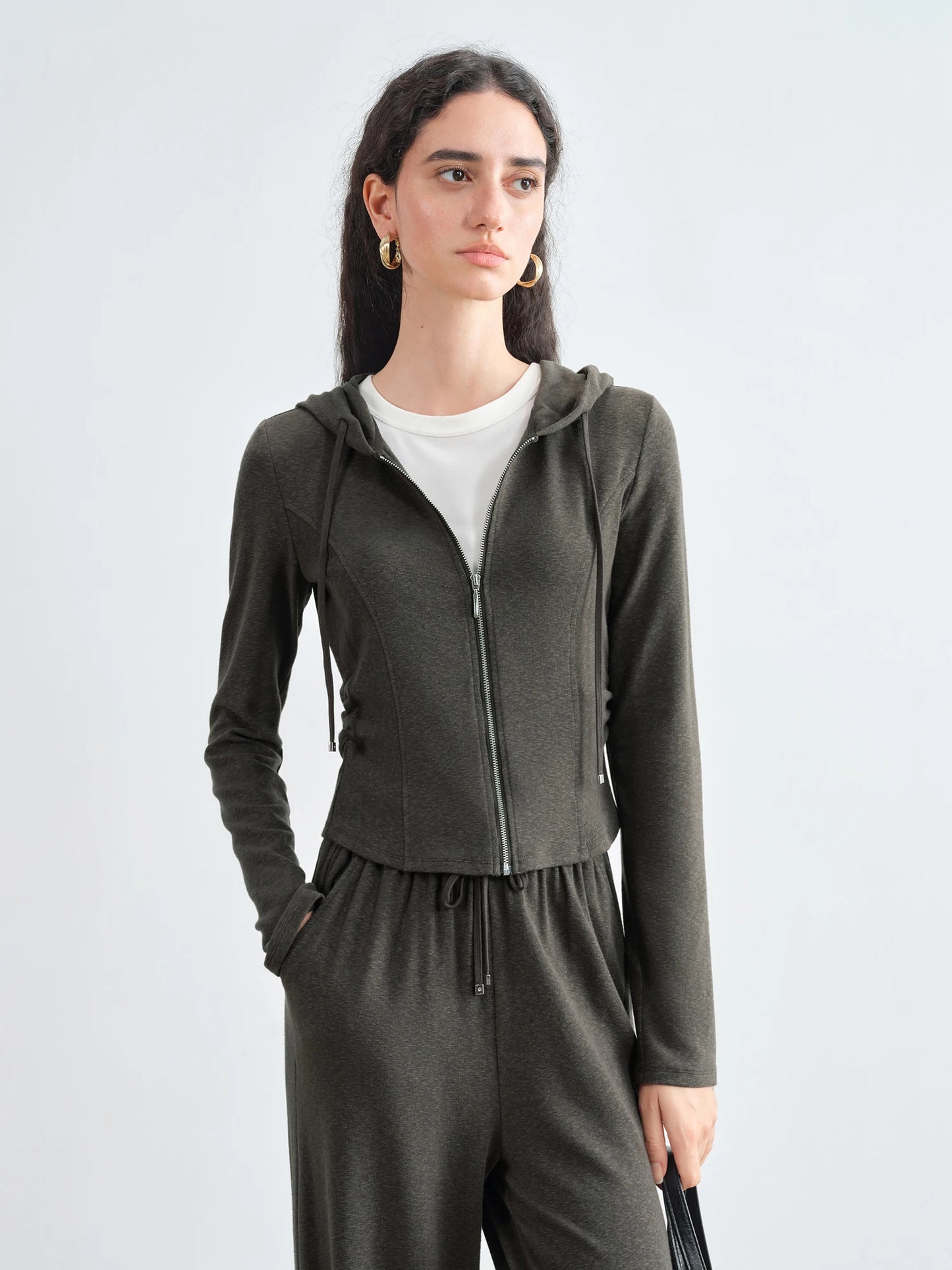 Hooded Sweatshirt Wide Leg Set