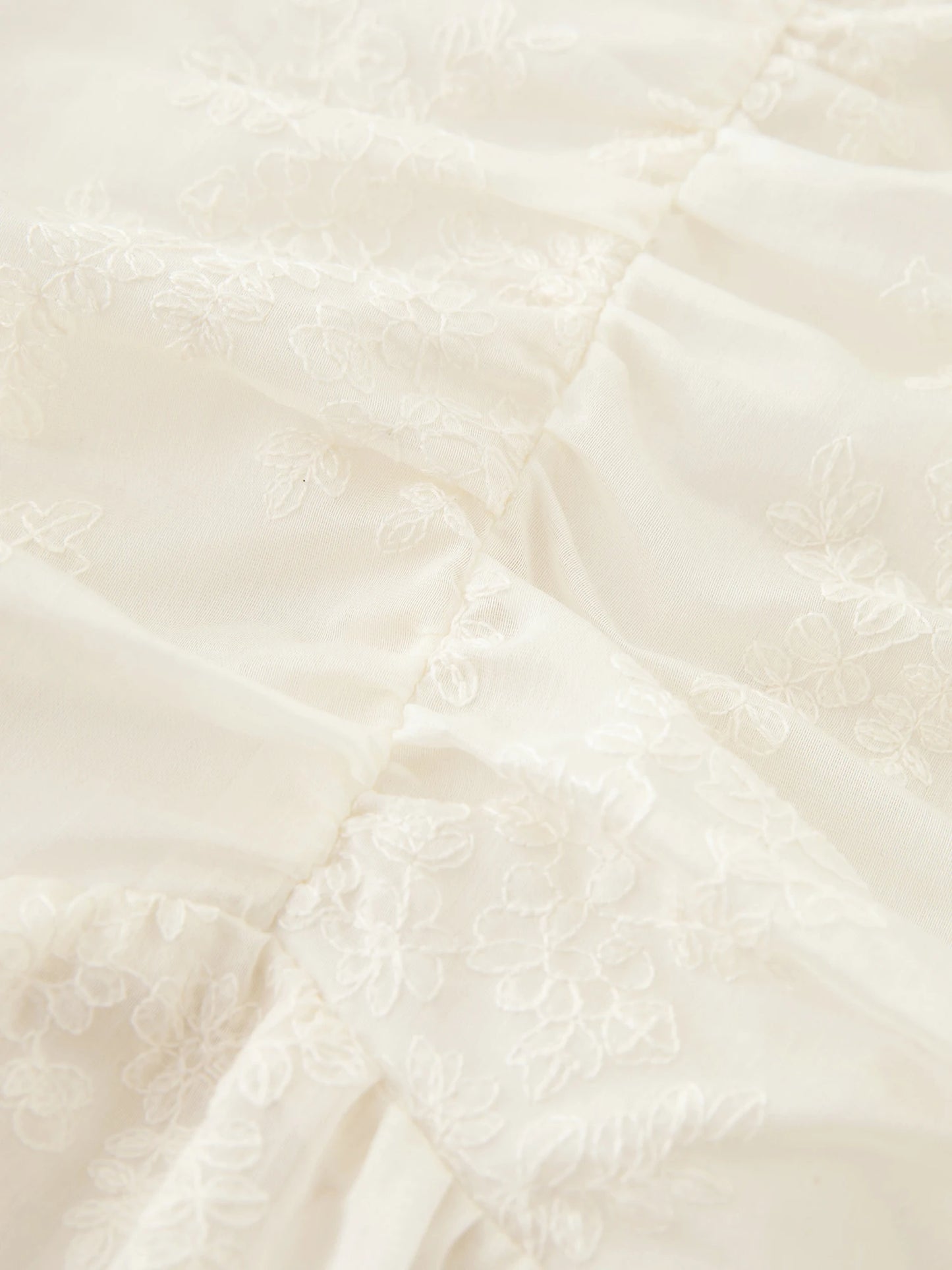 Ivory Embroidered Waist Dress