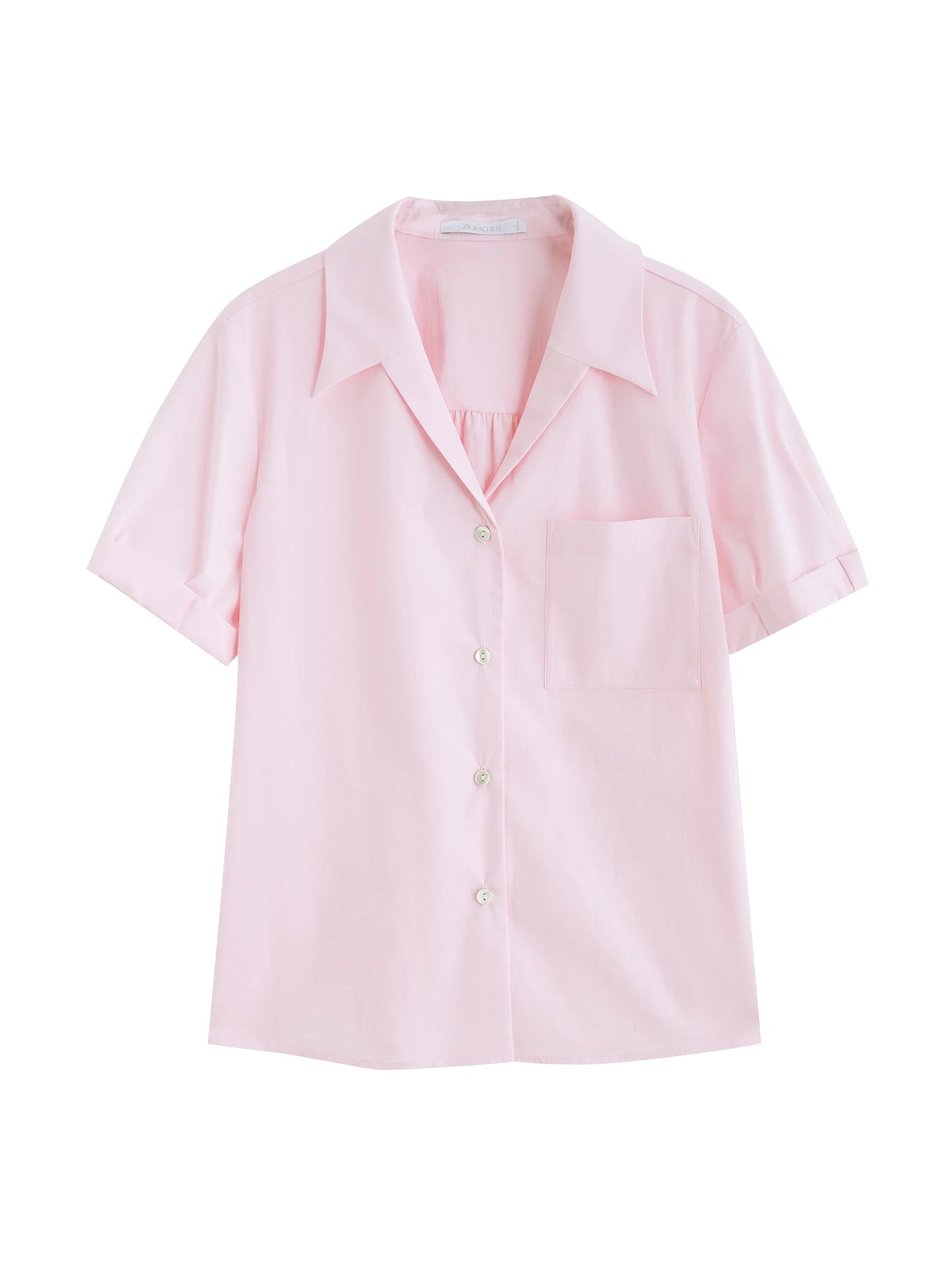 Pink Camp Collar Button Shirt