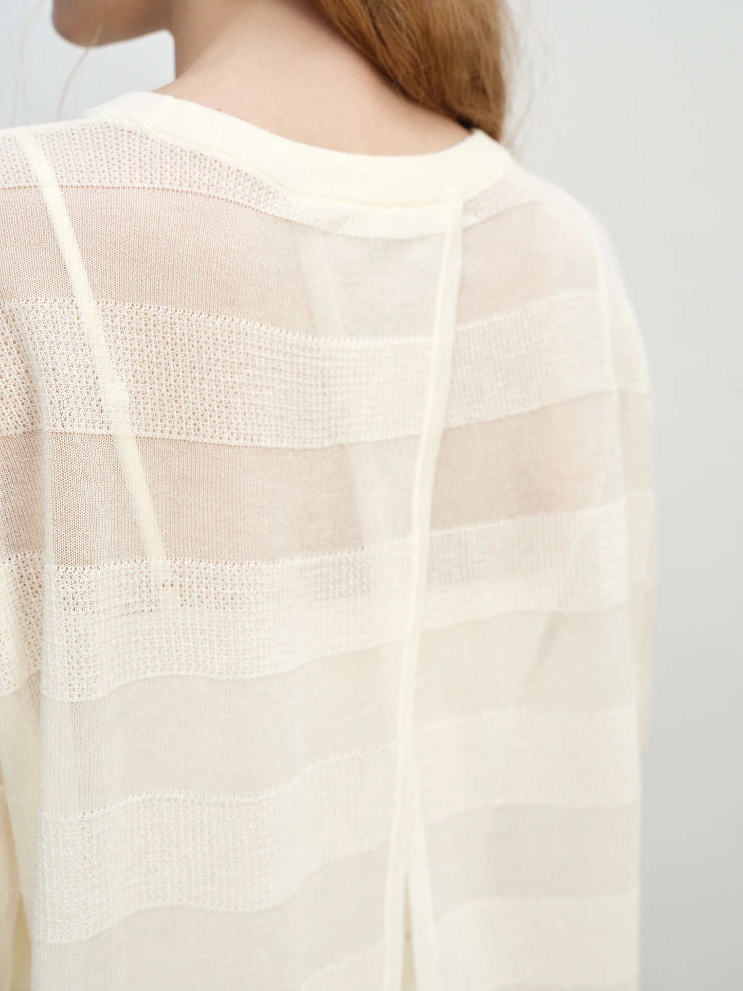 Ivory Crew Neck Knit Top