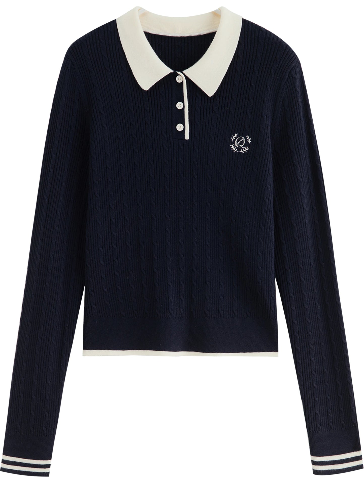 Burgundy Contrast Collar Polo Sweater