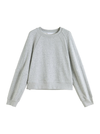 Light Gray Raglan Sleeve Sweatshirt