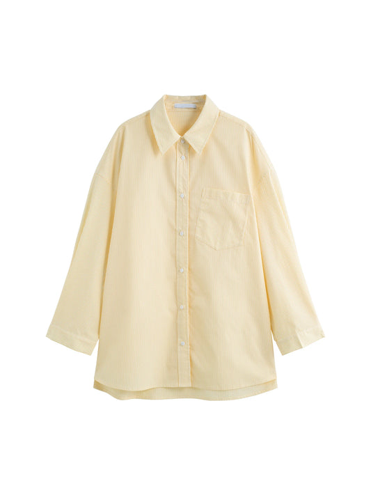 Butter Yellow Striped Button Shirt