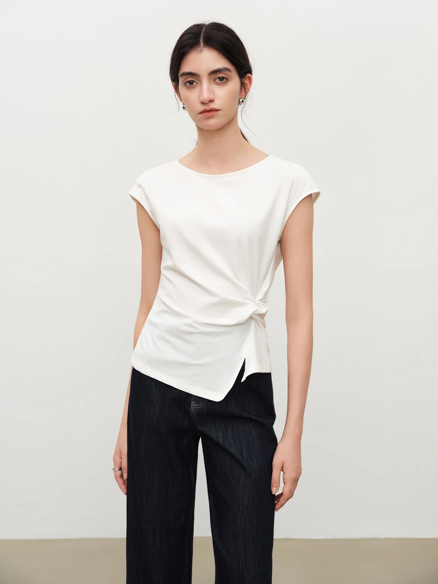 Blush Twist Front Short Sleeve Top