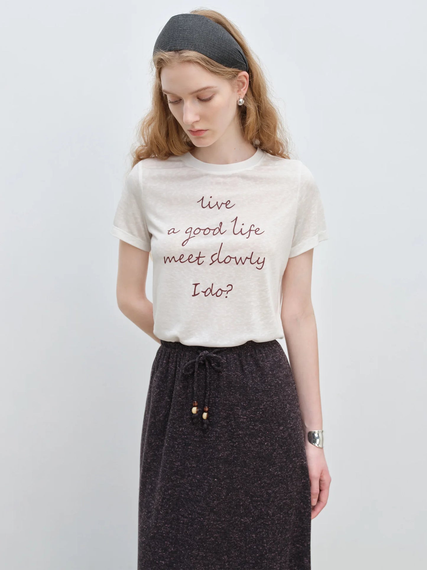 Burgundy Script Graphic Tee