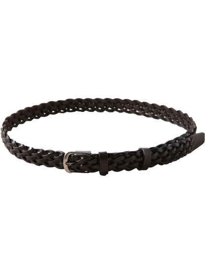 Braided Leather Buckle Belt