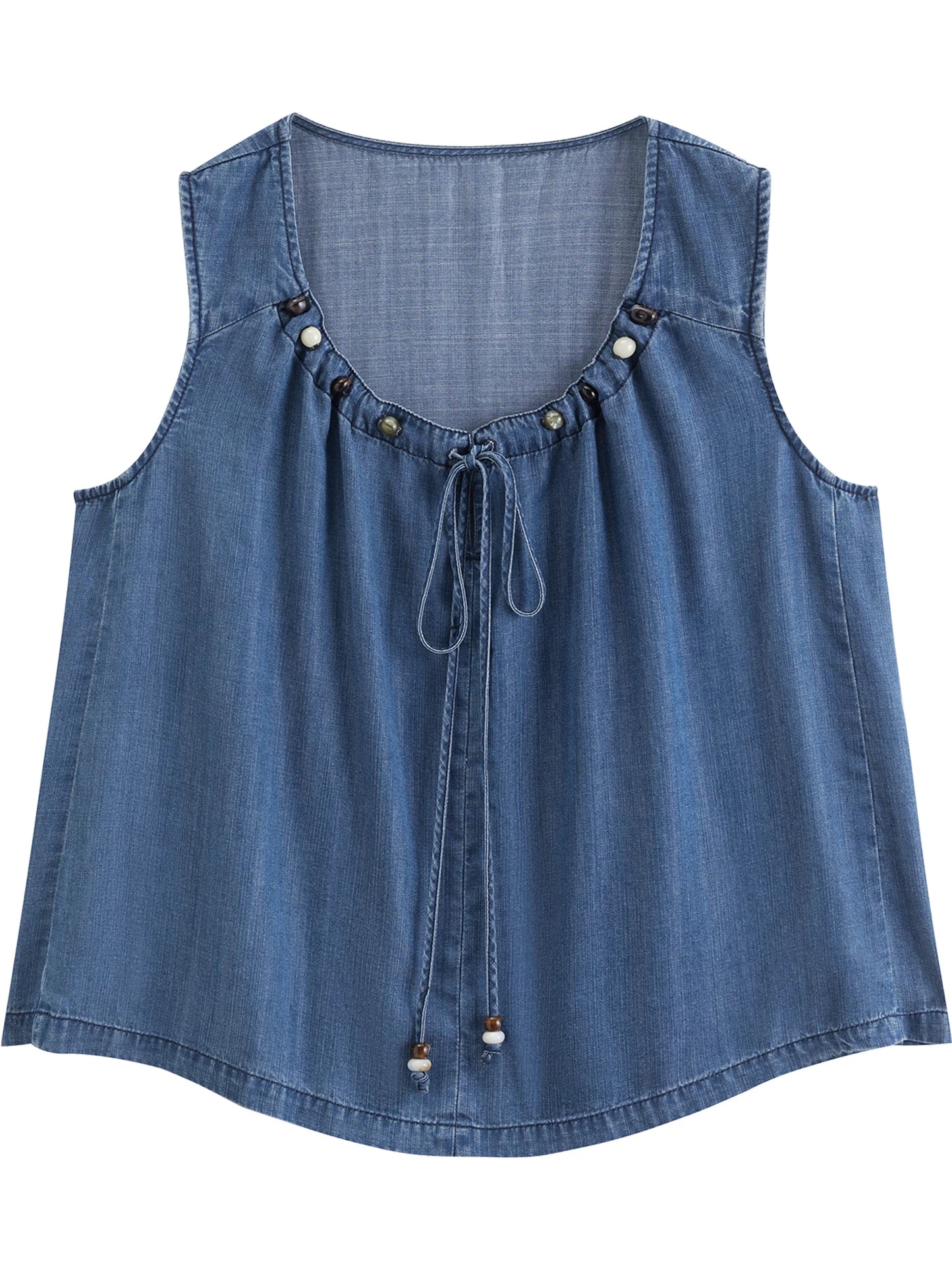 Blue Sleeveless Wide Leg Set