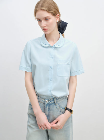 White Short Sleeve Button Shirt
