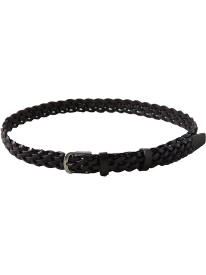 Braided Leather Buckle Belt