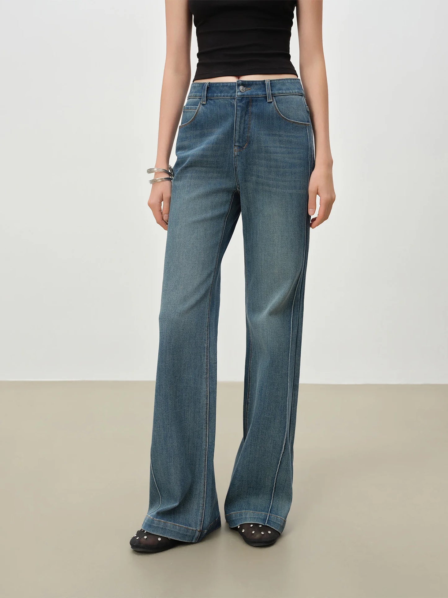 Dark Wash Slim Flare Jeans