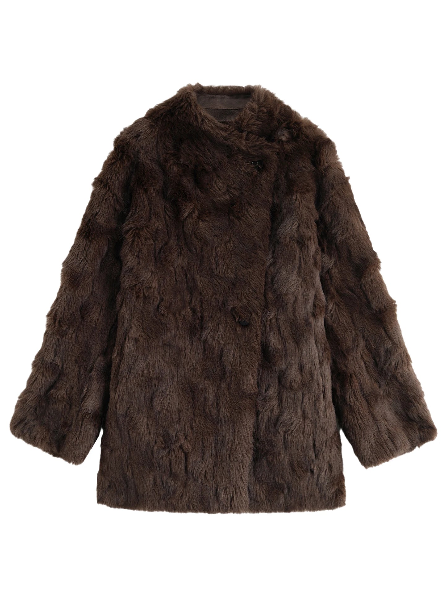 Brown Long Faux Fur Coat