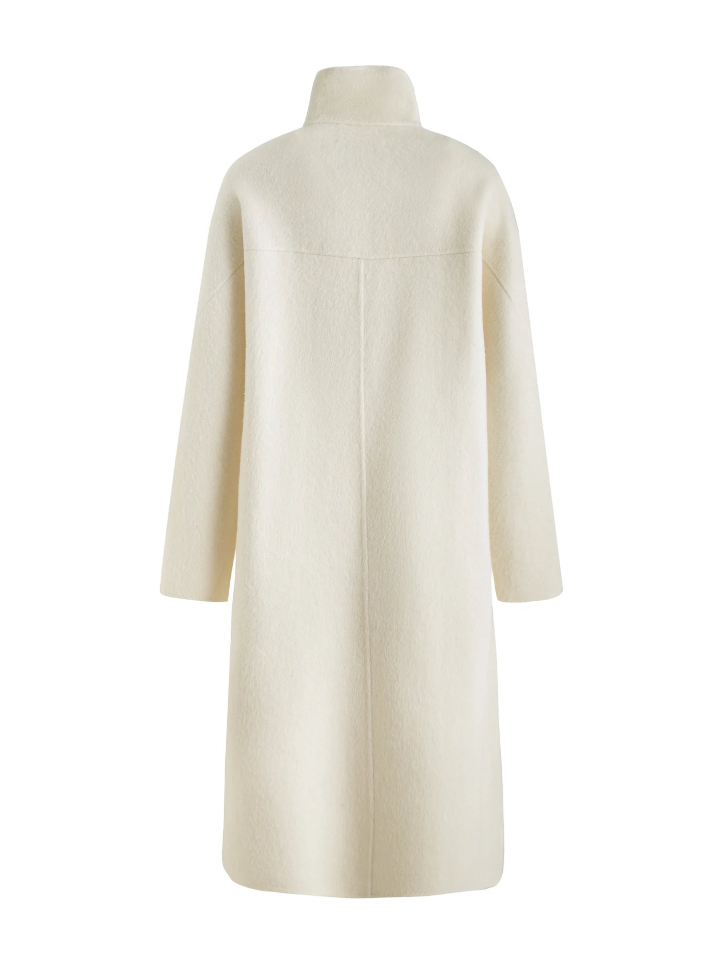 White Belted Wool Coat