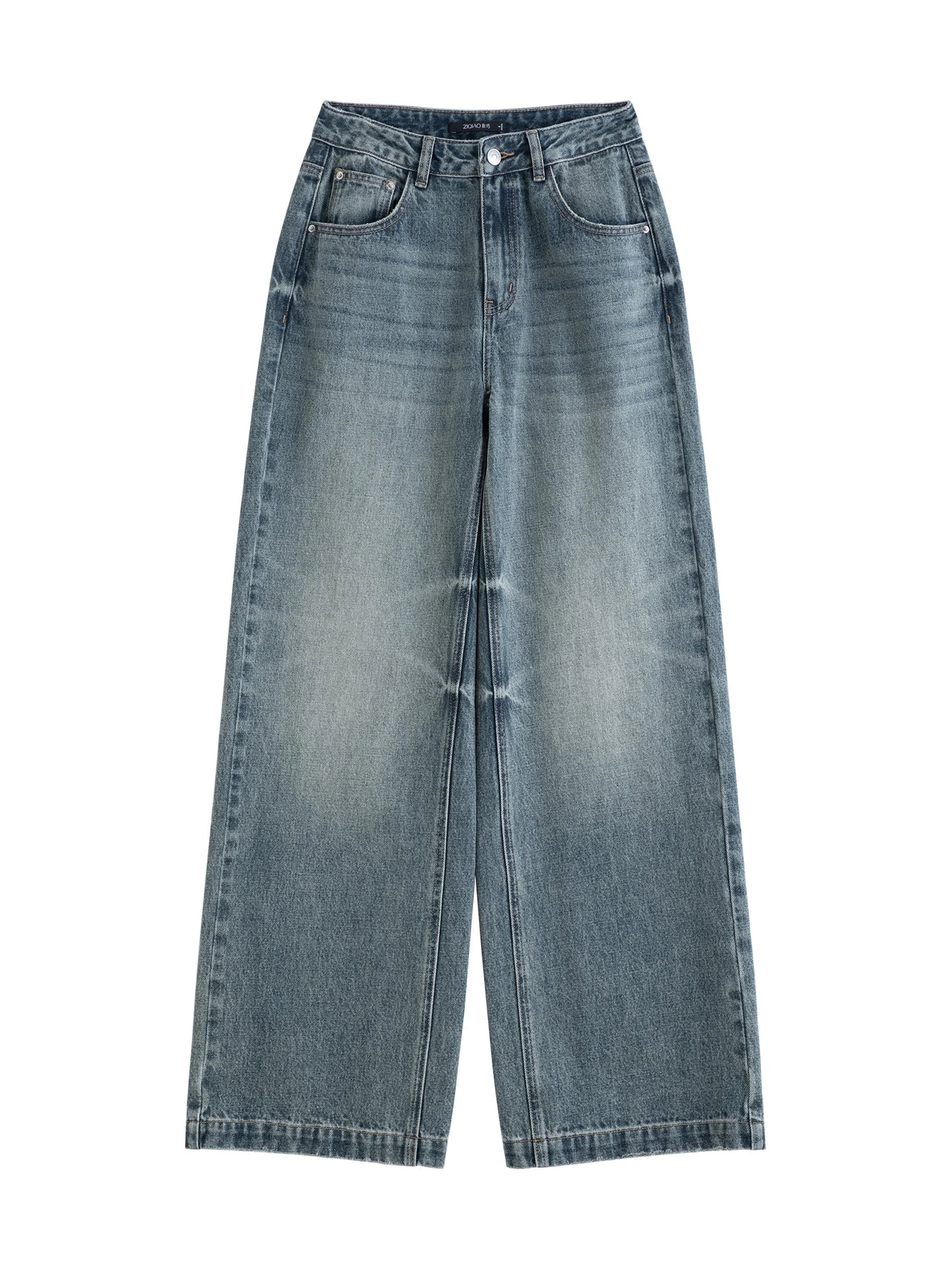 Dark Wash Belted Wide Jeans
