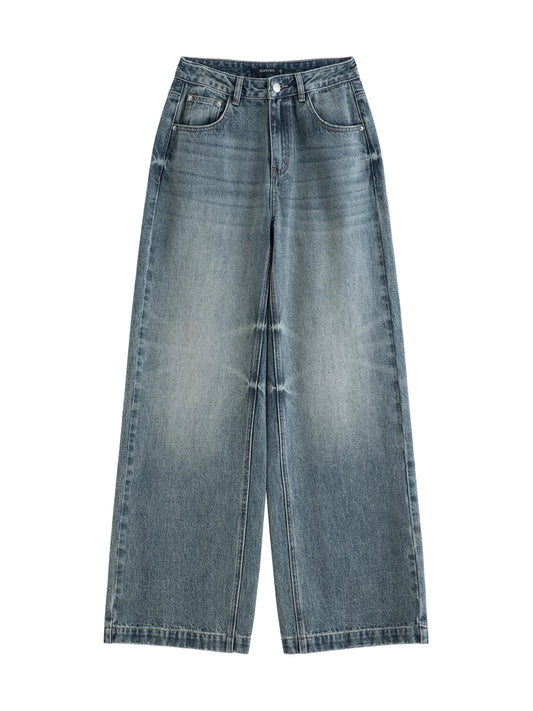 Dark Wash Belted Wide Jeans
