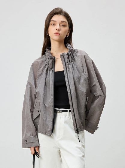 Grey Hooded Utility Jacket