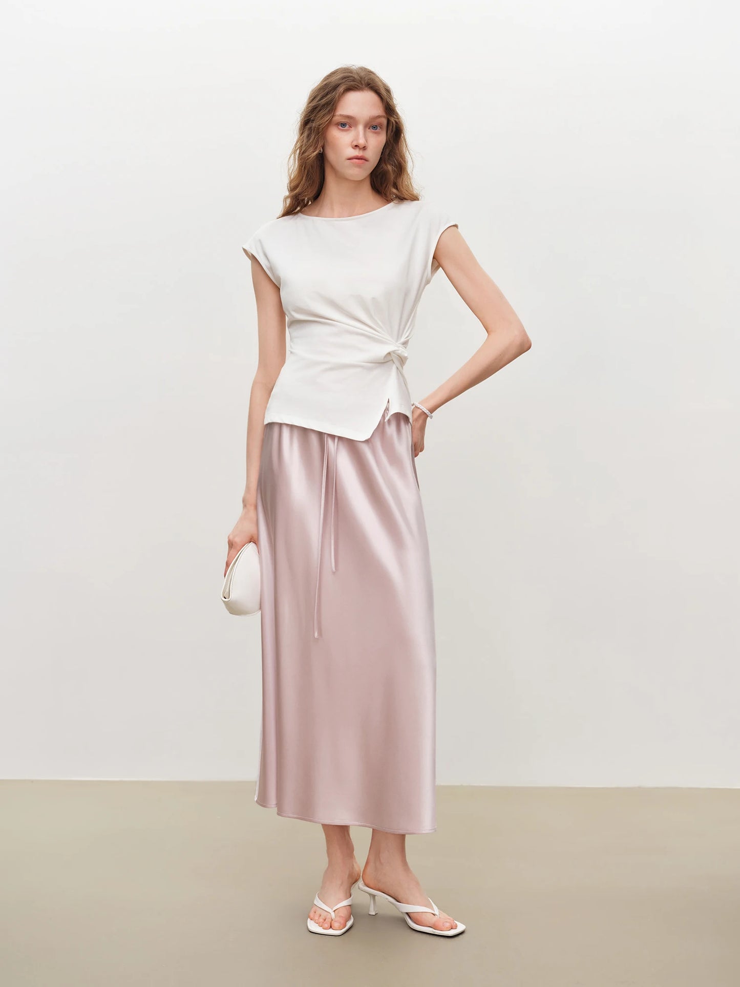 Blush Twist Front Short Sleeve Top