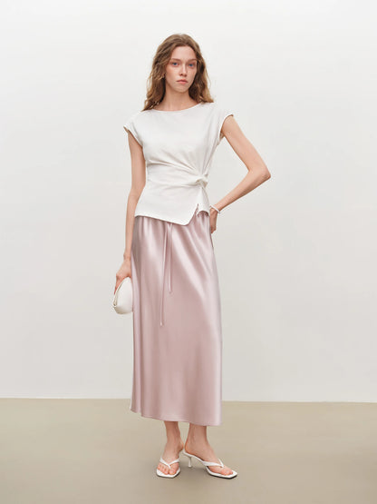 Blush Twist Front Short Sleeve Top