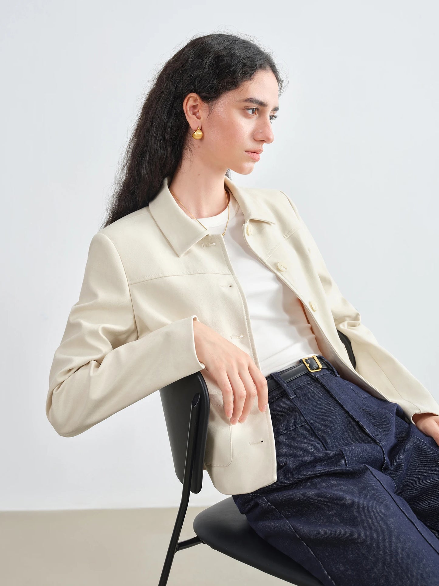 Brown Faux Suede Shirt Jacket