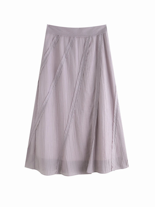 Lavender Bias Cut A-Line Skirt