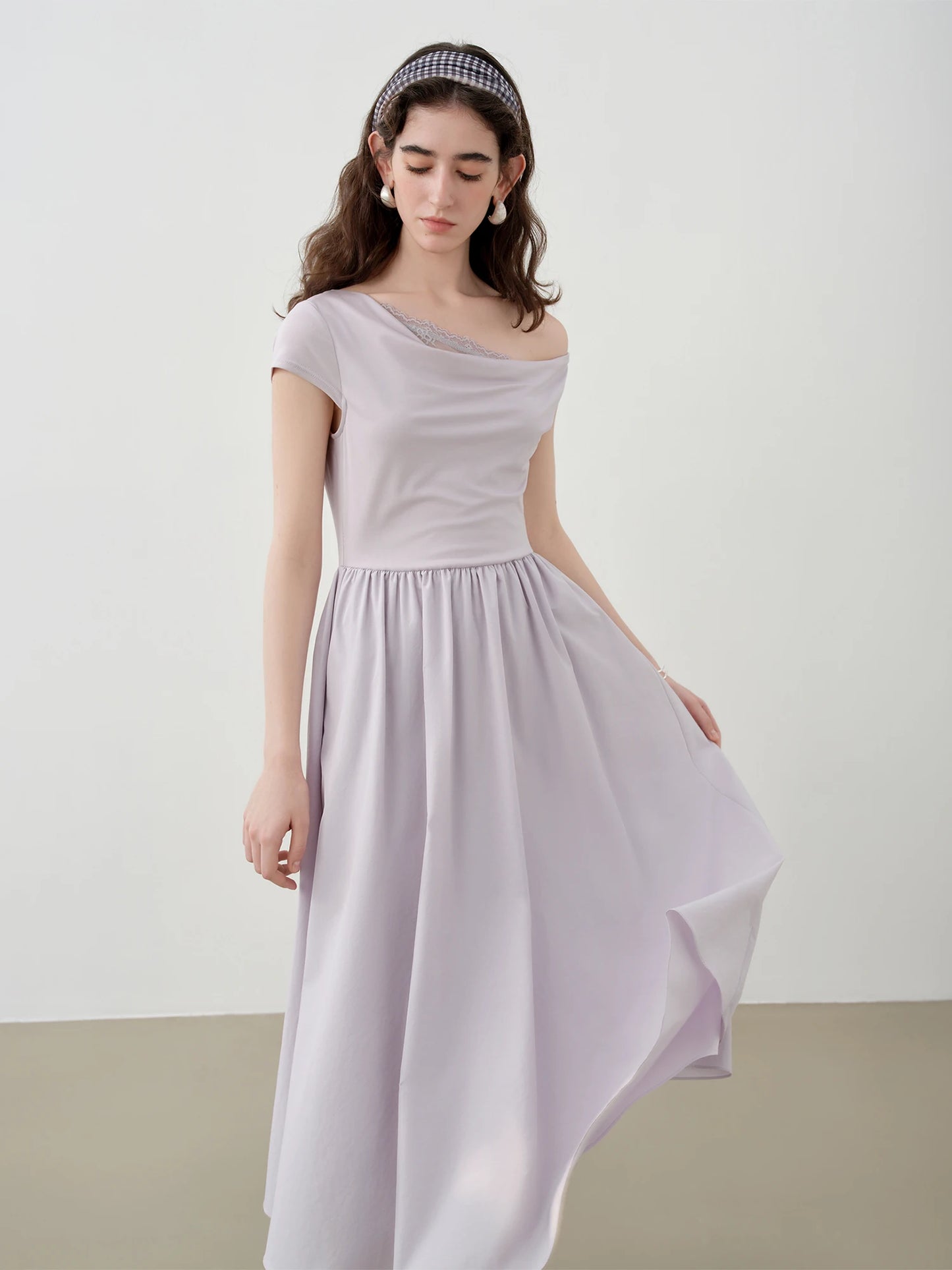 White Draped Off Shoulder Dress